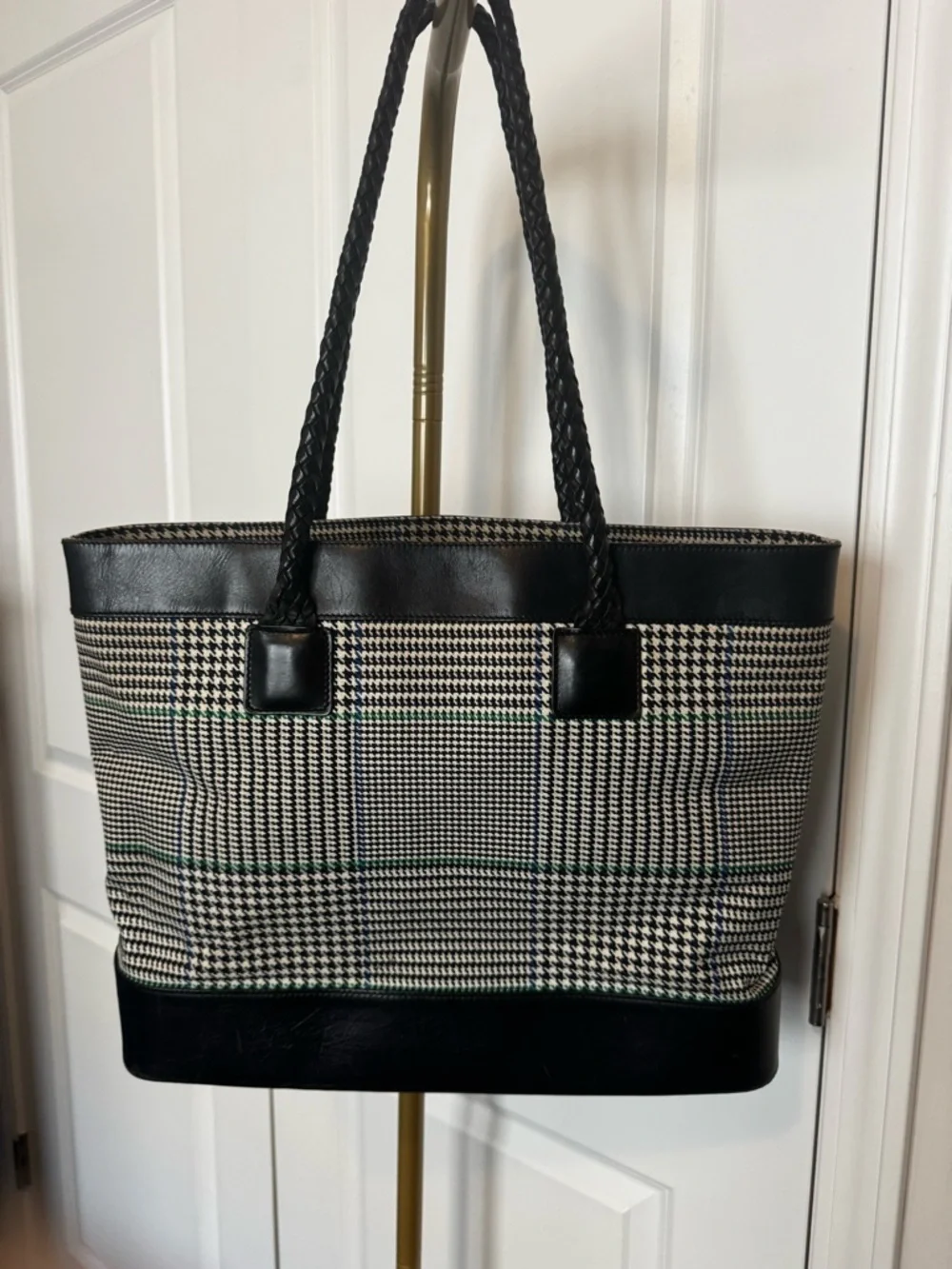 Lauren Ralph Lauren Houndstooth Plaid Tote